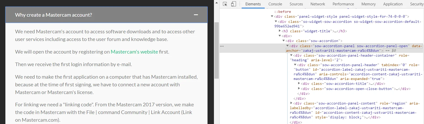 CSS Selectors Track Accordions